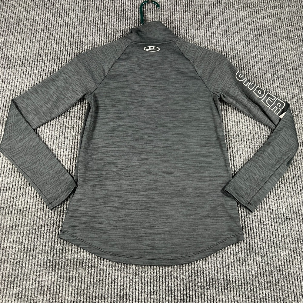 Under Armour Shirt Youth Girls Large Gray Long Sleeve 1/4 Zip Mock Neck Active - Picture 11 of 11